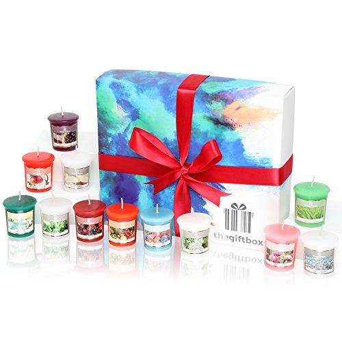 Honeyrain Luxury Candle Gift Set with 12 Scented Wax Candles Scented