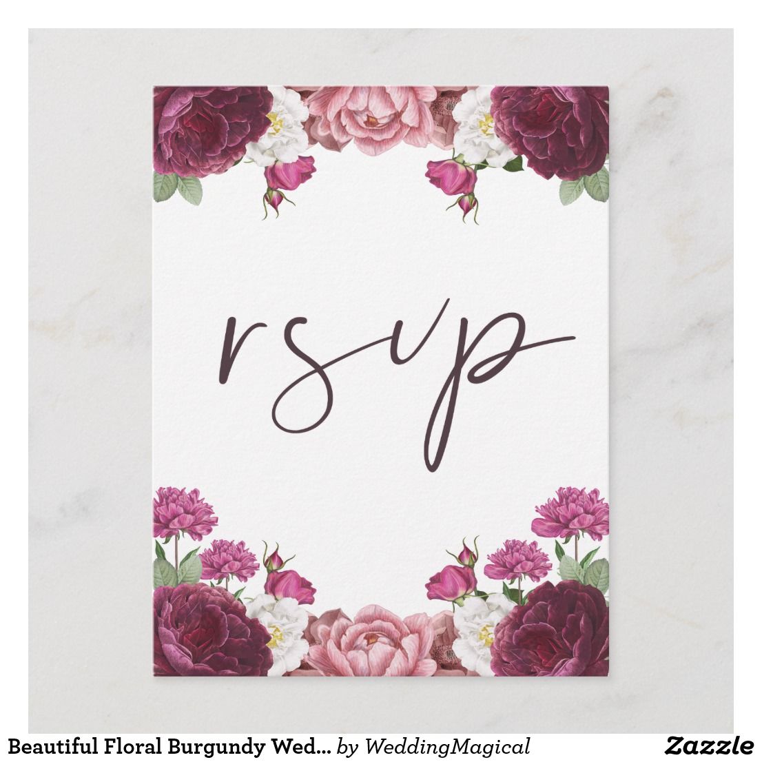 burgundy wedding invitations with rsvp