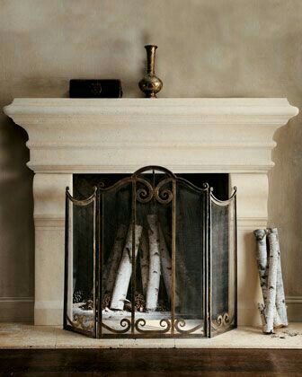 ديكور مدخنه Stone Mantel French Fireplace Mantel Classic Fireplace