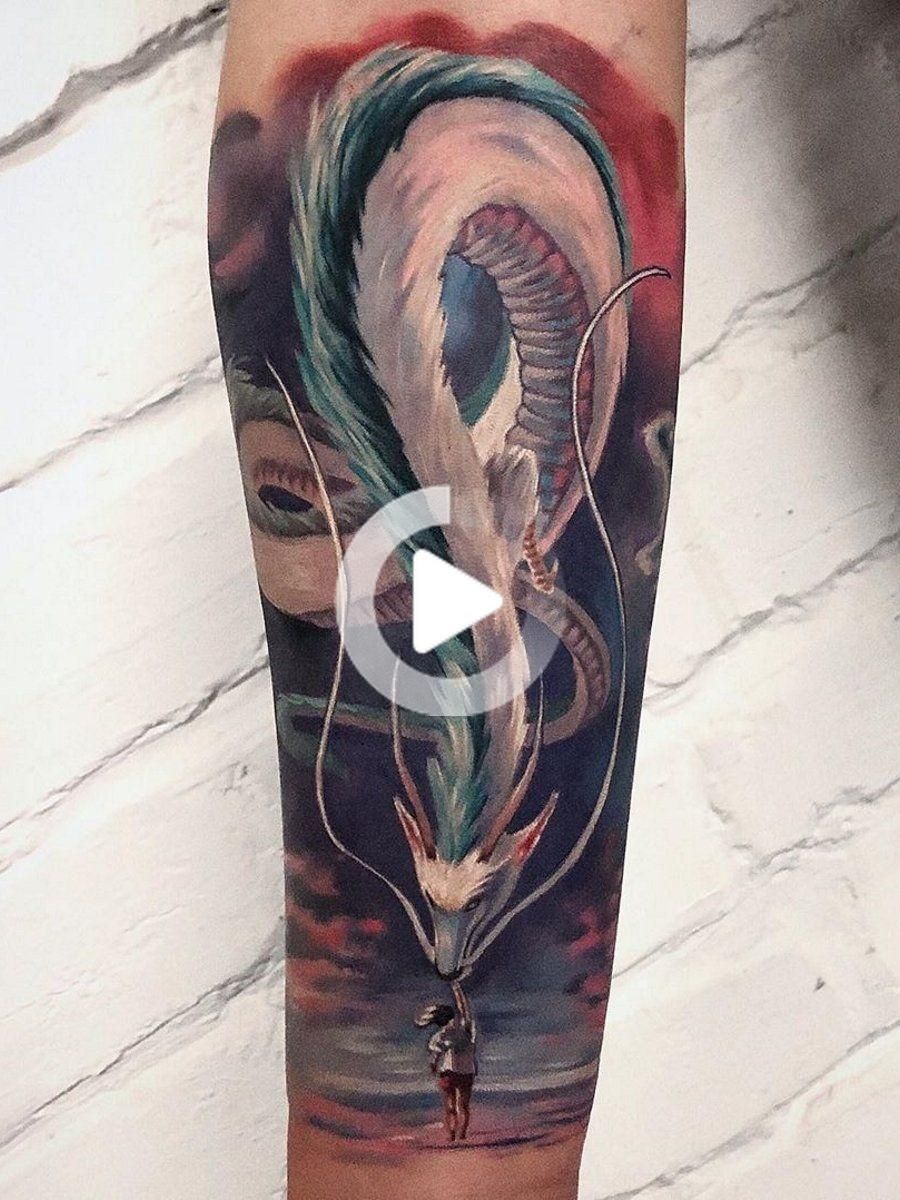 Pin By Forearm Tattoos By Aoi On Tatouages D Avant Bras In Spirited Away Tattoo Dragon Sleeve Tattoos Avatar Tattoo