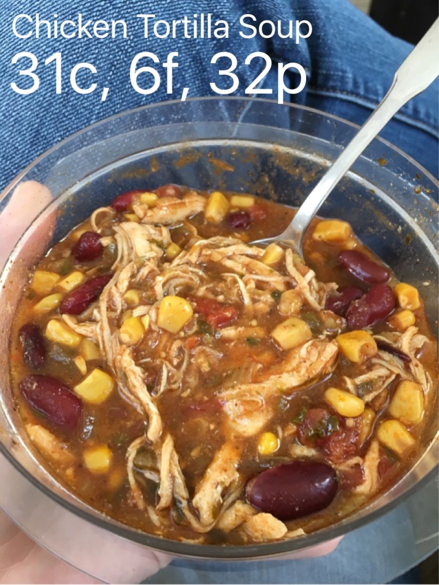 MacroEd Chicken Tortilla Soup; clean, easy, macro-friendly, high protein Iifym Recipes, Soup Recipes, Diet Recipes, Cooking Recipes, Healthy Recipes, Recipes With Macros, Protein Recipes, Quinoa Recipes, Protein Foods