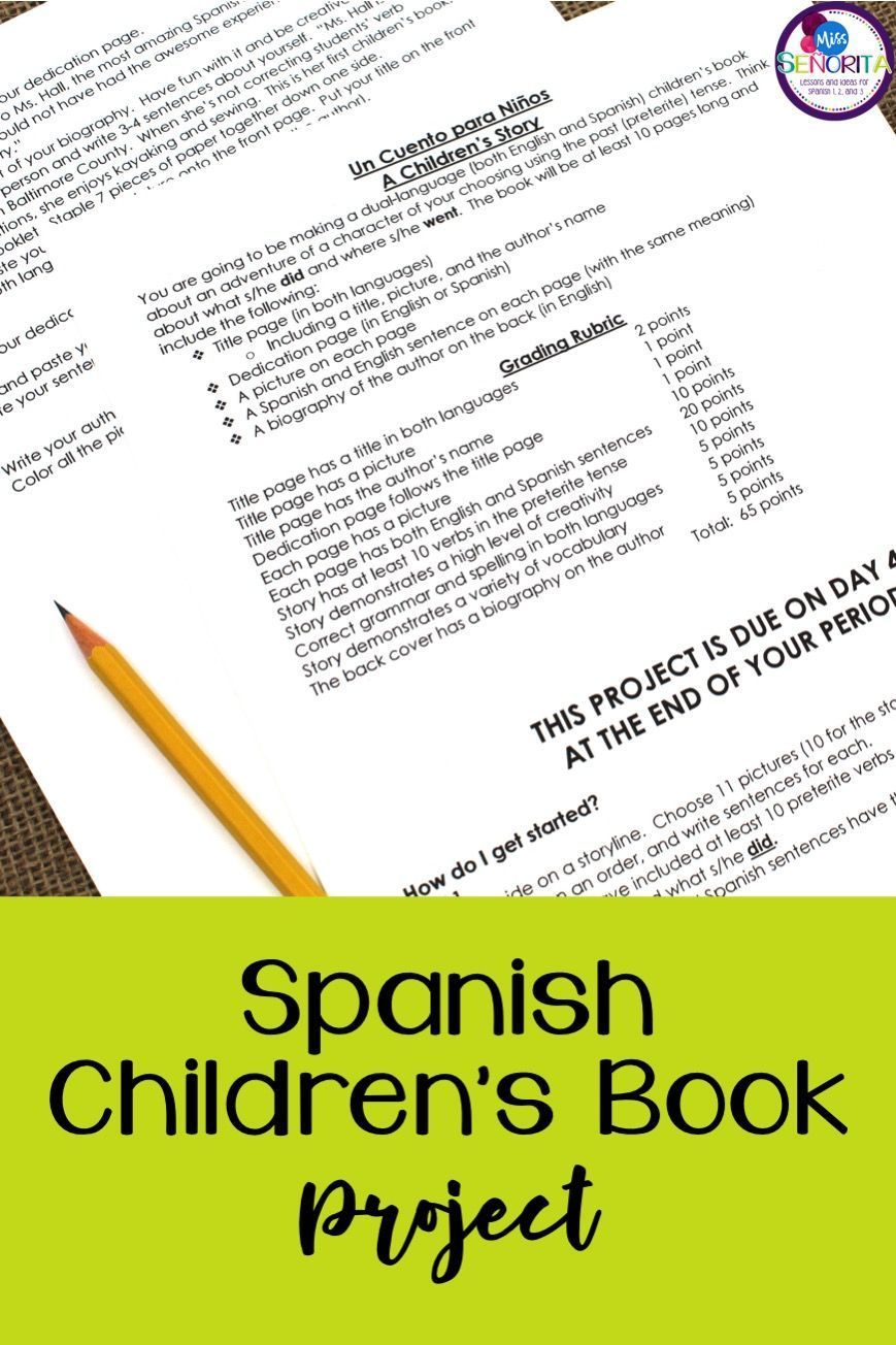 Bilingual Children s Book Project In Spanish Preterite Tense Spanish Preterite Tense