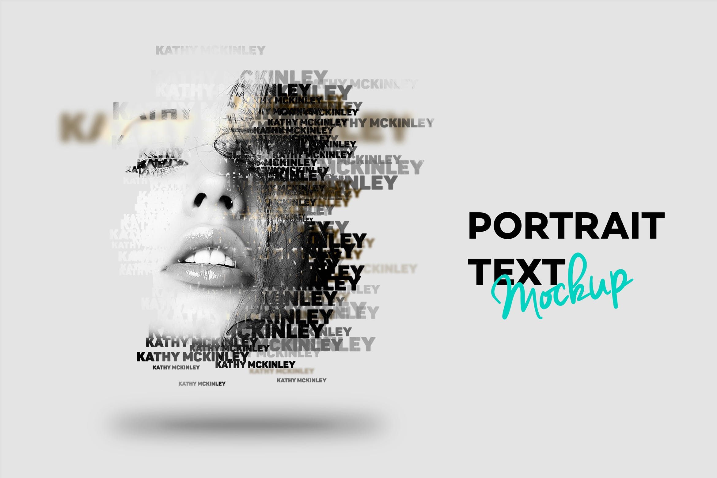 Text Portrait Mockup By Kahuna Design On Envato Elements Text Portrait Portrait Graphic