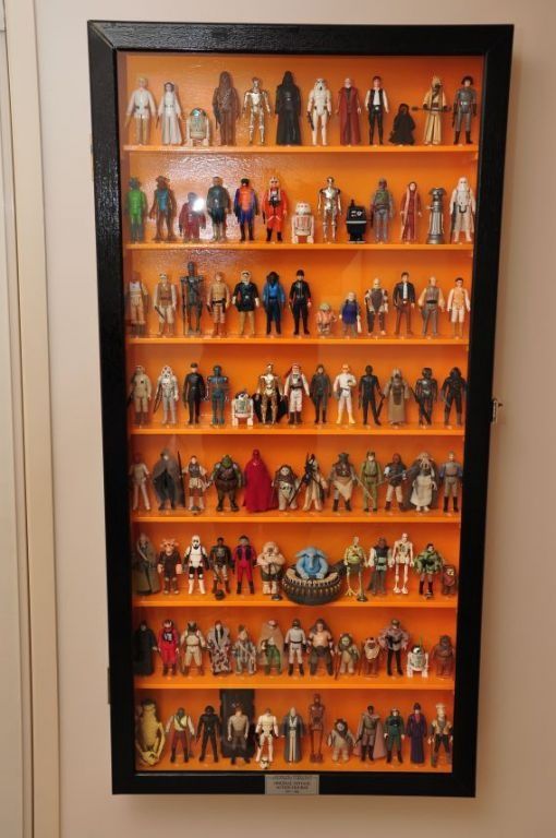 Collection Of Vintage Star Wars Figures In A Custom Cabinet Collection Of Vintage Star Wars Figures In A Custom Cabinet
