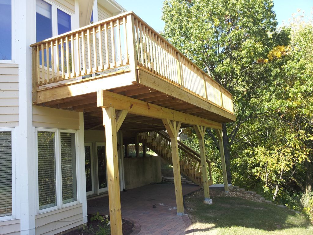 VK Builders Custom Home Builder Wood Deck Plans Decks Backyard Second Story Deck