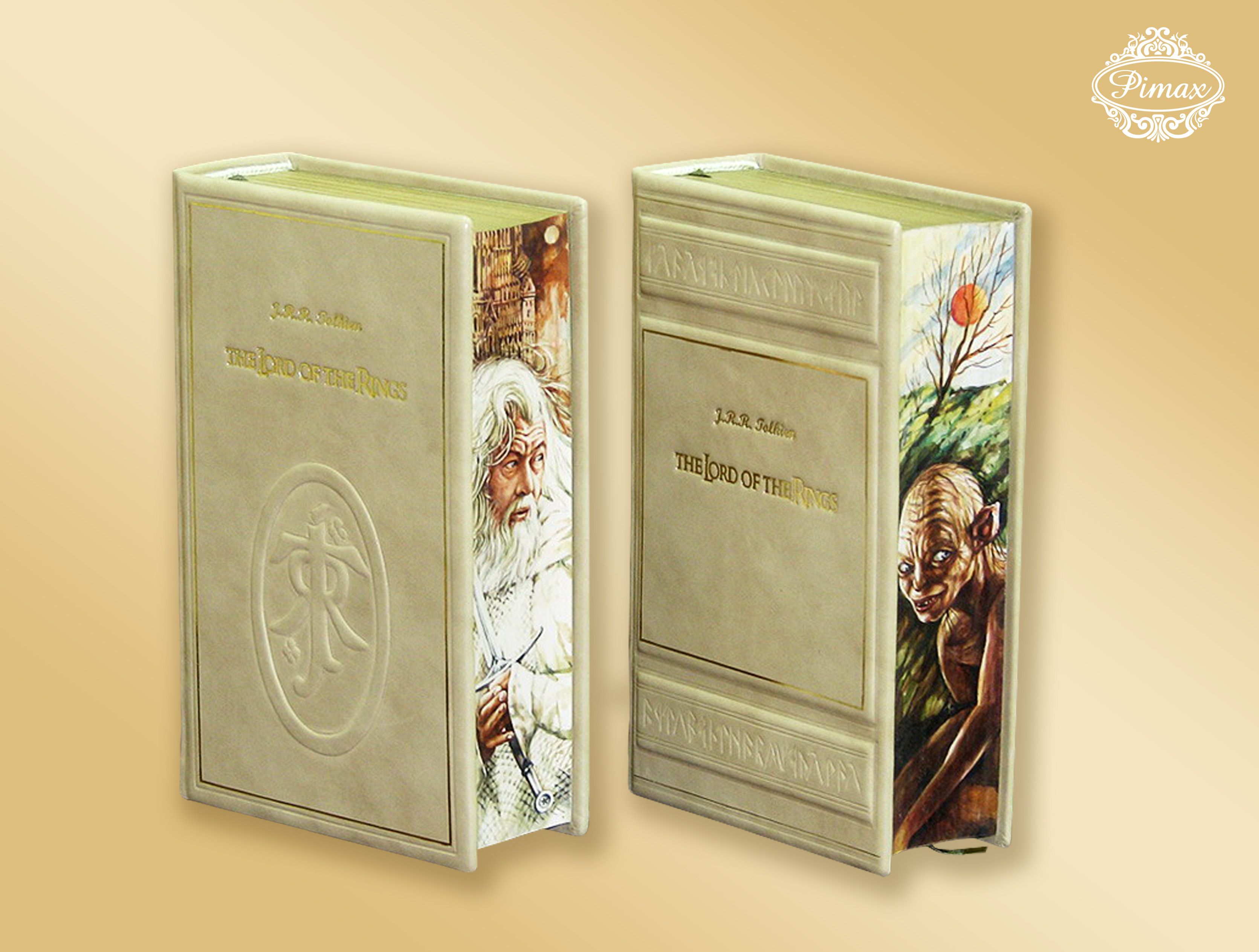 The Lord of the Rings, leather binding, painting on the books edges