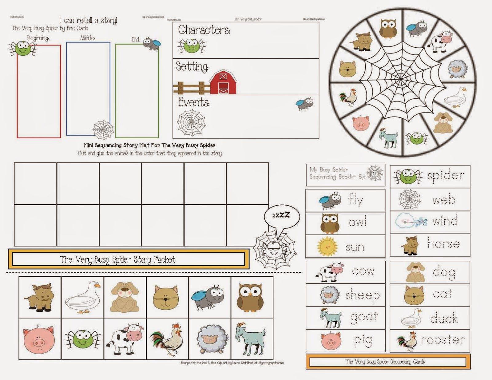 The Very Busy Spider Story Packet | The Very Busy Spider, Classroom Freebies, Spider Book The Very Busy Spider Story Packet | The Very Busy Spider, Classroom Freebies, Spider Book