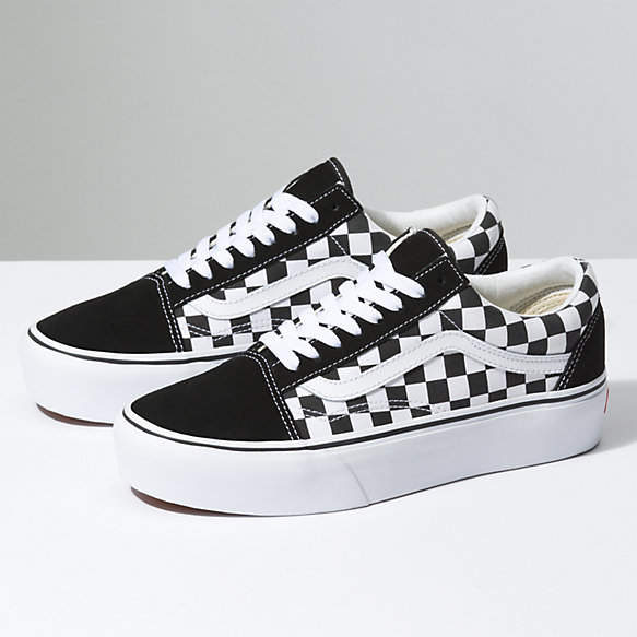 vans womens checkerboard platform