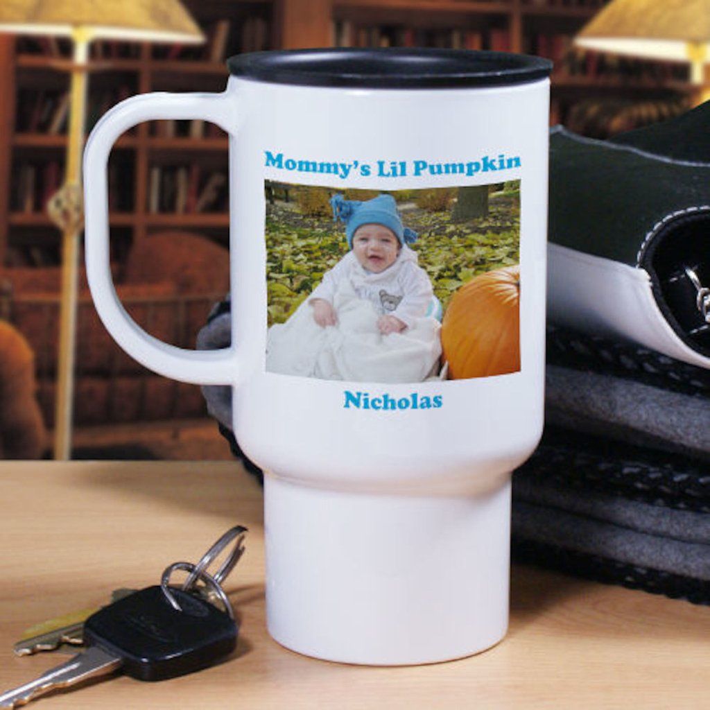 Personalized Photo Travel Mug Gifts Happen Here Personalized travel mugs, Mugs, Mugs for sale