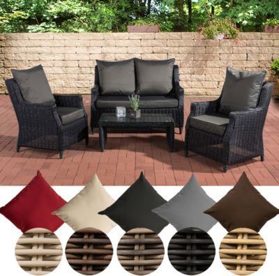 Poly Rattan Lounge-Set MONTERO, Alu Gestell, 2 Sessel + 2er Sofa + - gartenmobel selber bauen rattan Poly Rattan Lounge-Set MONTERO, Alu Gestell, 2 Sessel + 2er Sofa + - gartenmobel selber bauen rattan