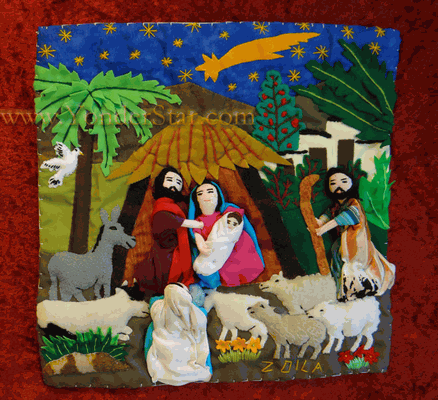 10 Arpillera Nativity Wall Hanging Quilt Quilted Wall Hangings Wall Hanging Nativity