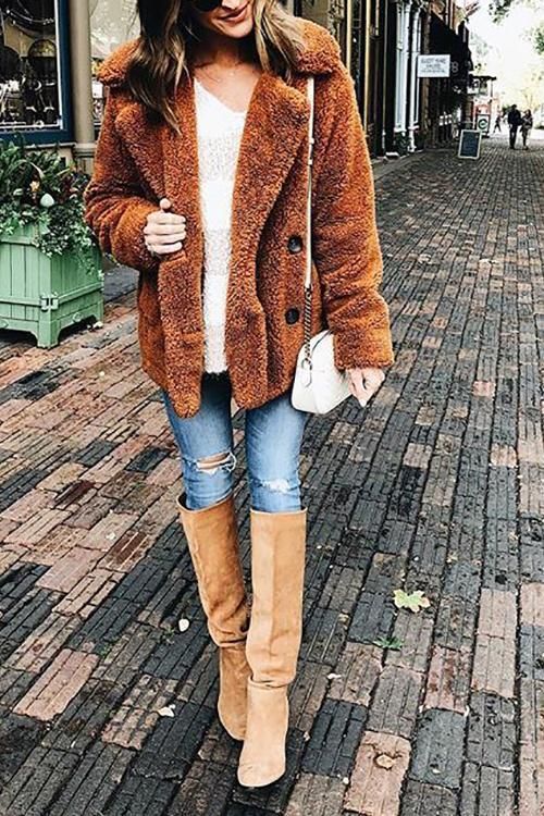 Long Sleeve,Lapel, Boyfriend Style, Double-Side Faux Fur, Elastic Cuff and Hem,Fluffy,Oversized and Cozy Fit Cardigans Jacket,Two pockets front to keep your hands warm in winter days! Perfect to match with basic T-shirt,crop top,leggings, black slacks,shorts,skinny pants, knee high boots or high heels for a glamoro T Shirt Crop Top, Crop Top And Leggings, Fitted Cardigan, Cardigan Jacket, Ripped Denim Overalls, Fur Clothing, Sequin Mini Skirts, Black Slacks, Cozy Fits