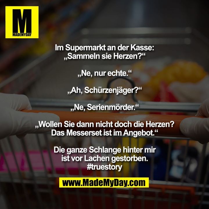 Im Supermarkt an der Kasse
