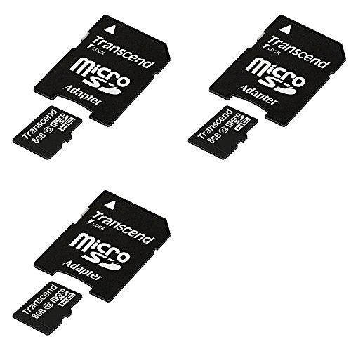 5 Pack Transcend 8 GB Class 10 microSDHC Flash Memory Card TS8GUSDHC10