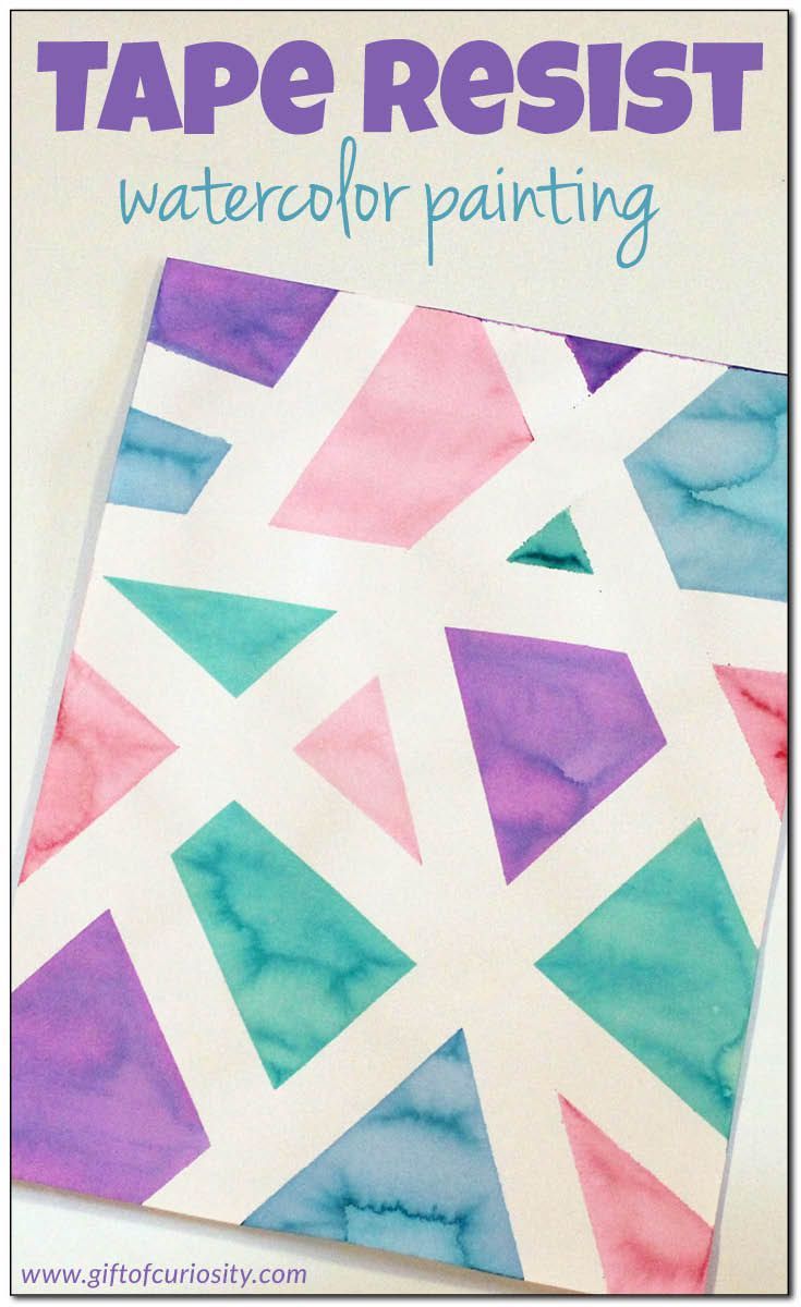 Tape Resist Watercolor Painting Tape Resist Watercolor Painting