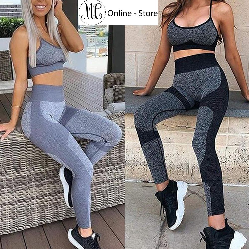 New Seamless Yoga Set Women Sportwear Gym Leggings Sports Bra Set