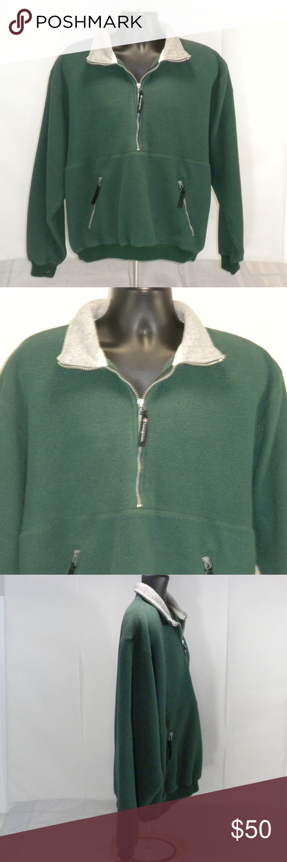 Champion Large 1 4 Zip Polar Fleece Malden Mills Polar Fleece Athletic Apparel Fleece
