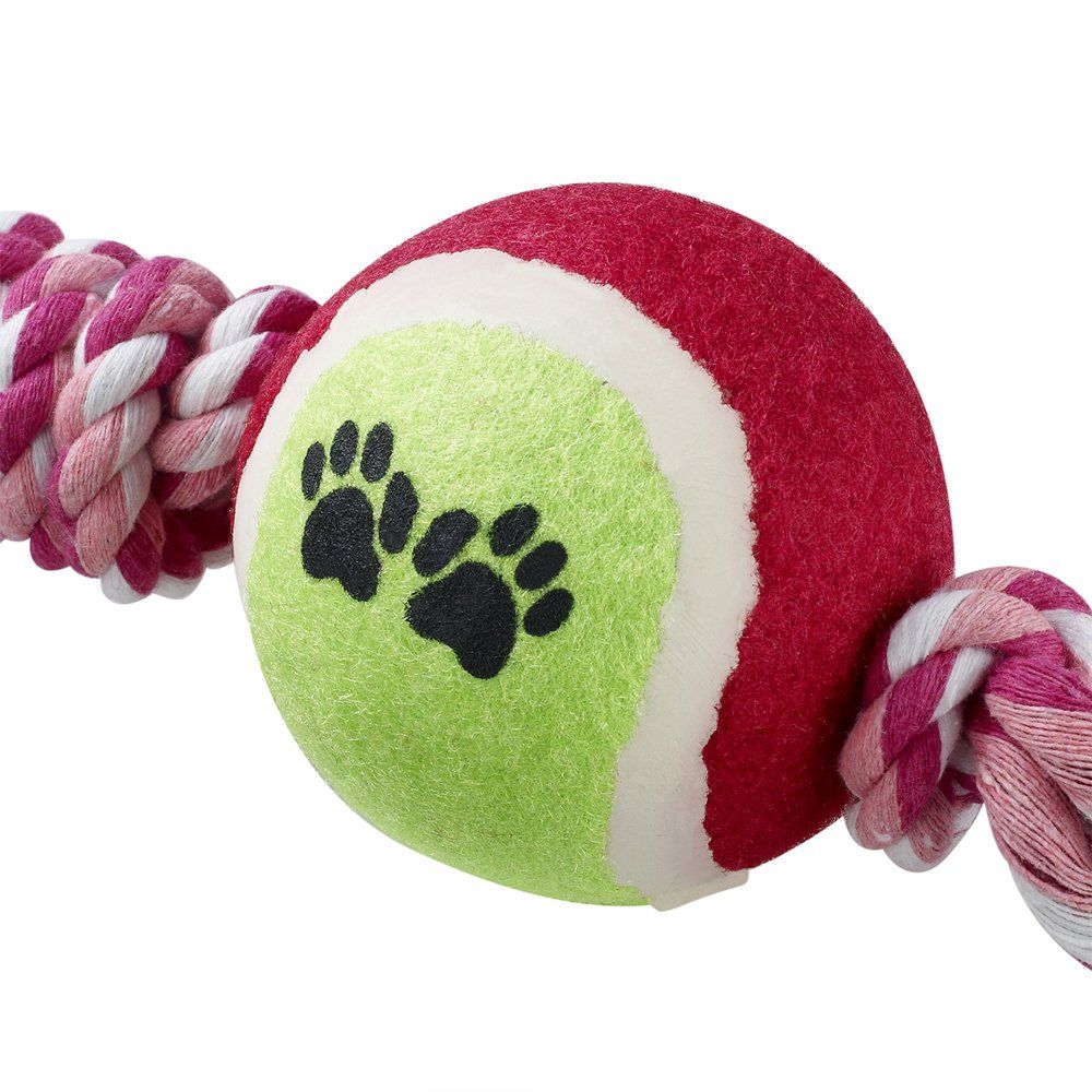 Afuby Dog Chew Toys Dog Rope Teething Toys 11 9 With 2 Balls Tug