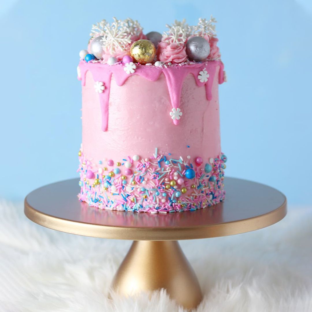 12 Inch Round Modern Metal Wedding Cake Stand Gold Metal Wedding Cake Stands Snowflake Cake Savoury Cake