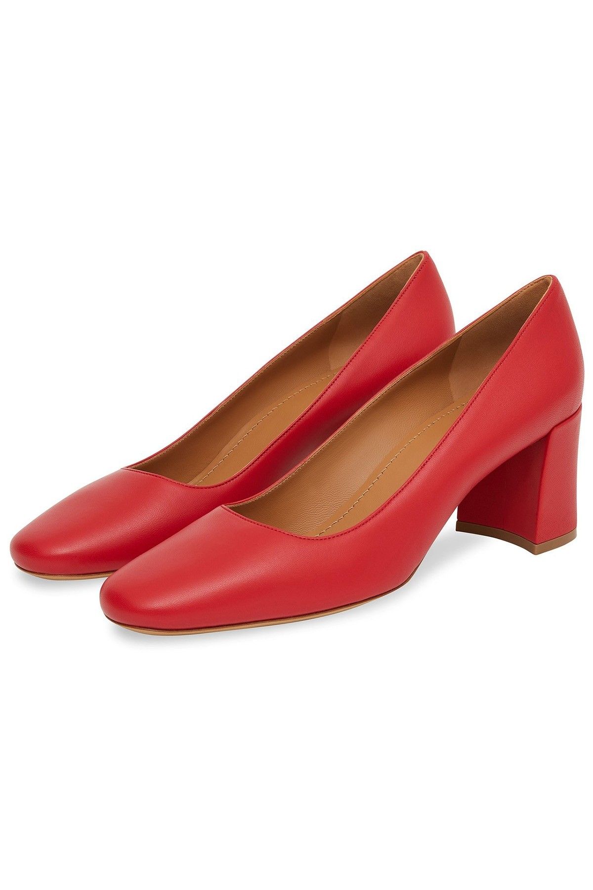 Mansur Gavriel Square Toe Pump In Flamma Me Too Shoes Square Toe Heels Pumps