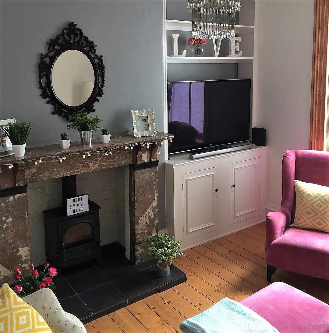 Victorian Terrace Living Room In Pink And Grey On Www Lovetohome Co Uk Photo Gold Living Room Decor Black And Gold Living Room Living Room Decor On A Budget