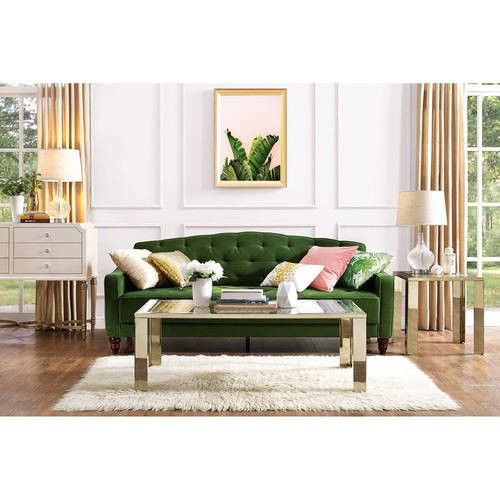 Novogratz Vintage Tufted Sofa Sleeper Ii Multiple Colors Jet Com Sofá Verde Diseño De Interiores Muebles Verdes Novogratz Vintage Tufted Sofa Sleeper, Vintage Tufted Sofa Sleeper Ii