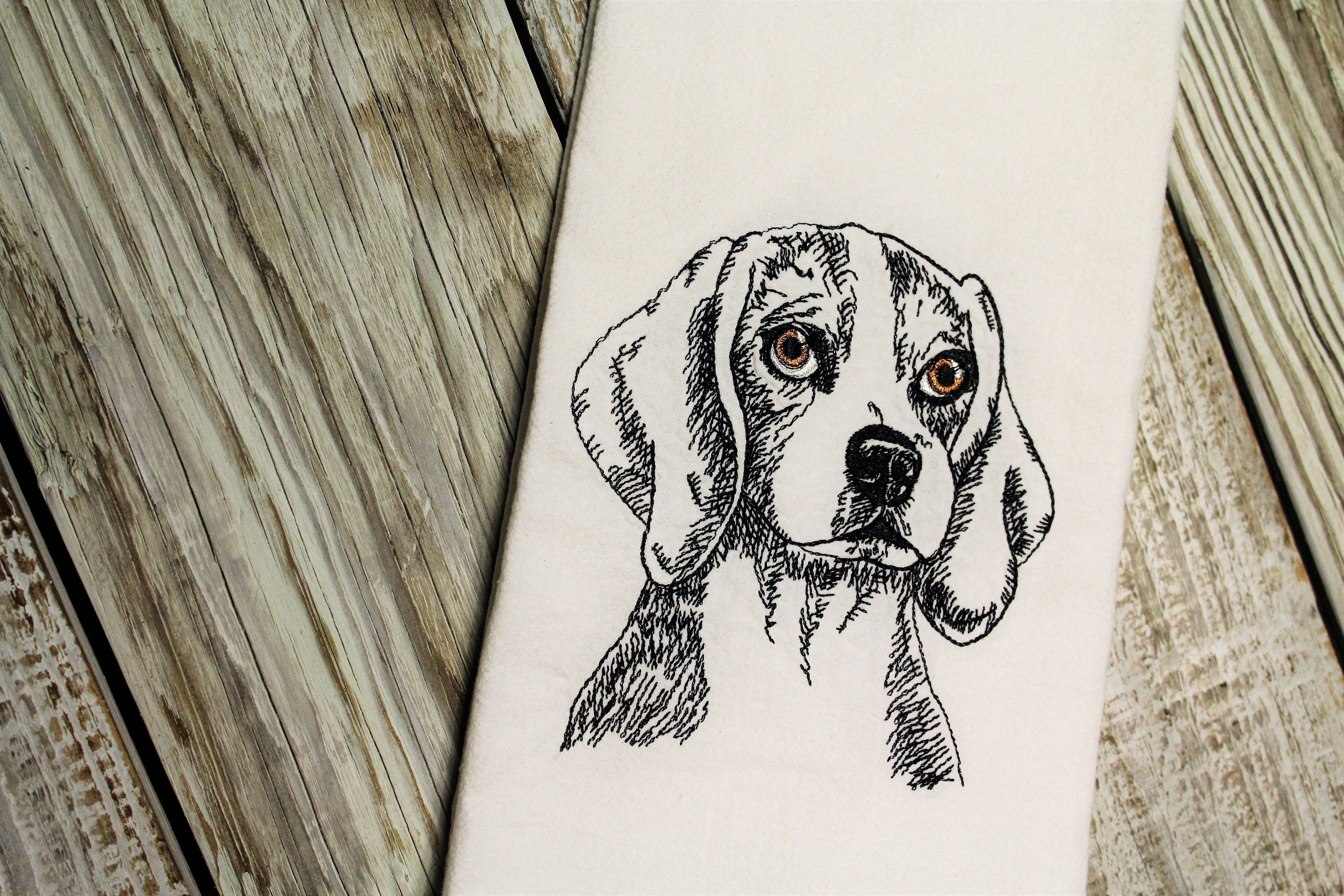 Embroidered Beagle Towel Dog Lover Gift Embroidered Towels Dog