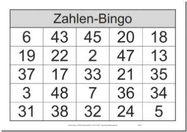 Bingoscheine Bingoscheine