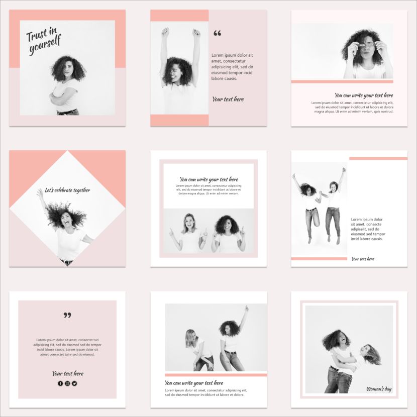 34 Free Instagram Square Templates For Social Media Influencers 
