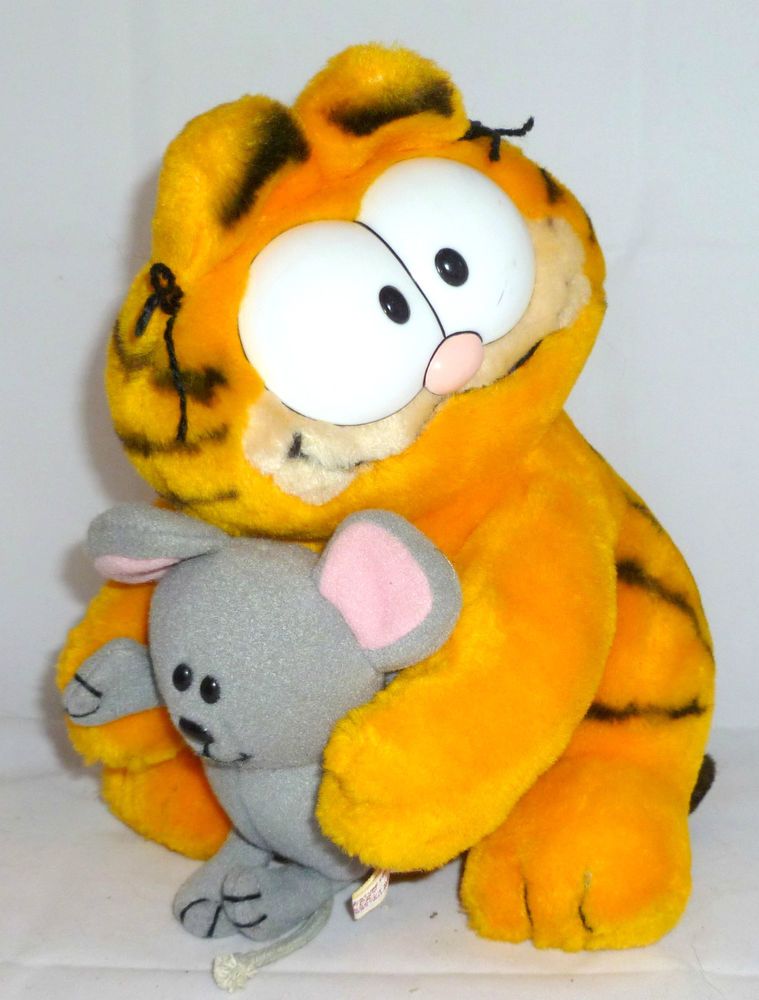 VTG GARFIELD 80'S DAKIN PLUSH COLLECTIBLE GARFIELD & SQUEAK THE MOUSE 8.5