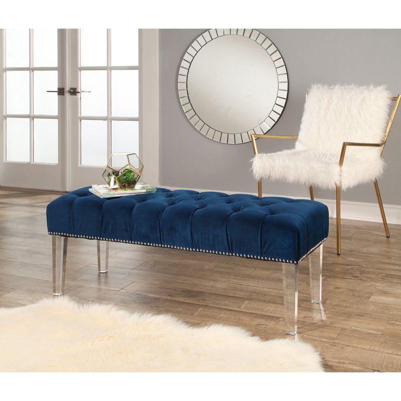 Northwick Velvet and Lucite Upholstered Bench | Furniture ...