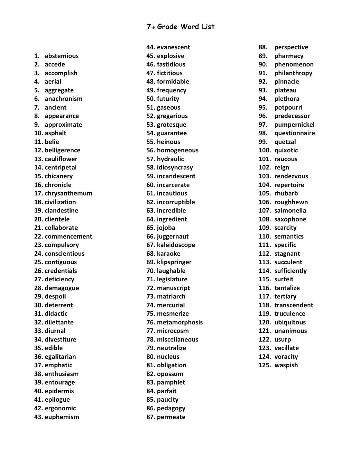 7Th Grade Spelling Worksheets Printable | 6Th And 7Th Grade | Spelling Worksheets, Grade Spelling, Spelling Lists