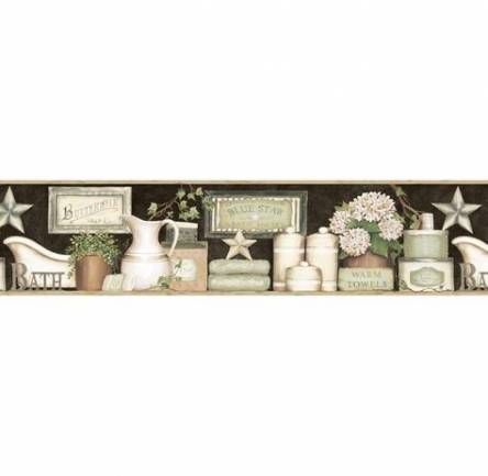 Vintage Bathroom Signs Wall Border By Brewster Http Www Amazon Com Dp B004750zwc Ref Cm Sw R Pi Dp Rw Drb1d32y Vintage Bath Pink Wallpaper Border Wall Signs