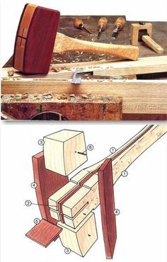 Wooden Mallet Plans - Hand Tools Tips and Techniques | WoodArchivist.com Essential Woodworking Tools, Best Woodworking Tools, Woodworking Crafts, Woodworking Supplies, Woodworking Classes, Popular Woodworking, Diy Wood Projects, Wood Crafts, Woodworking Mallet