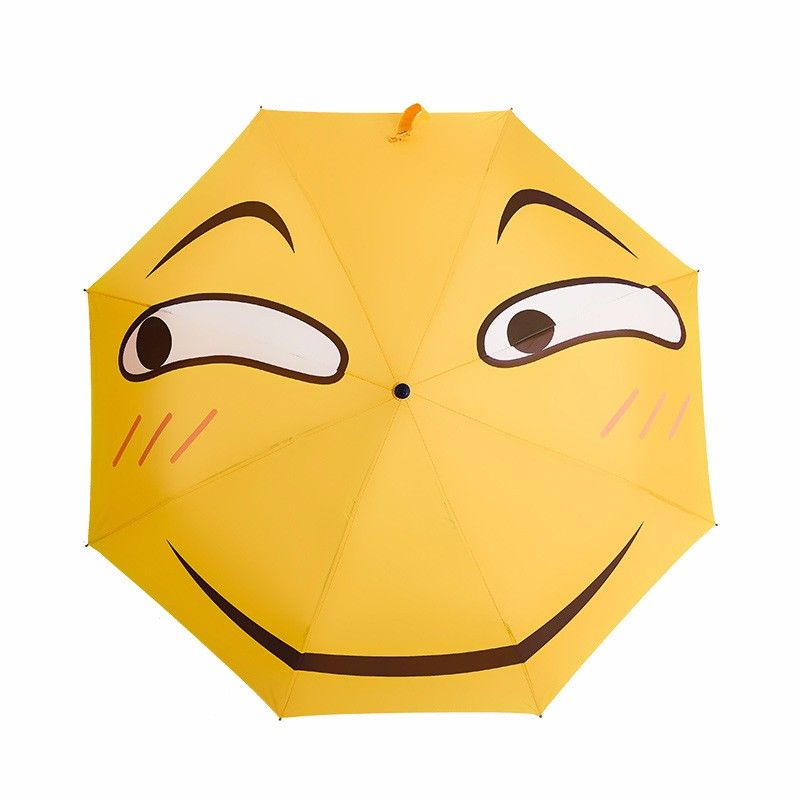 Custom Smiley Faces Compact Travel Windproof Rainproof Foldable Umbrella