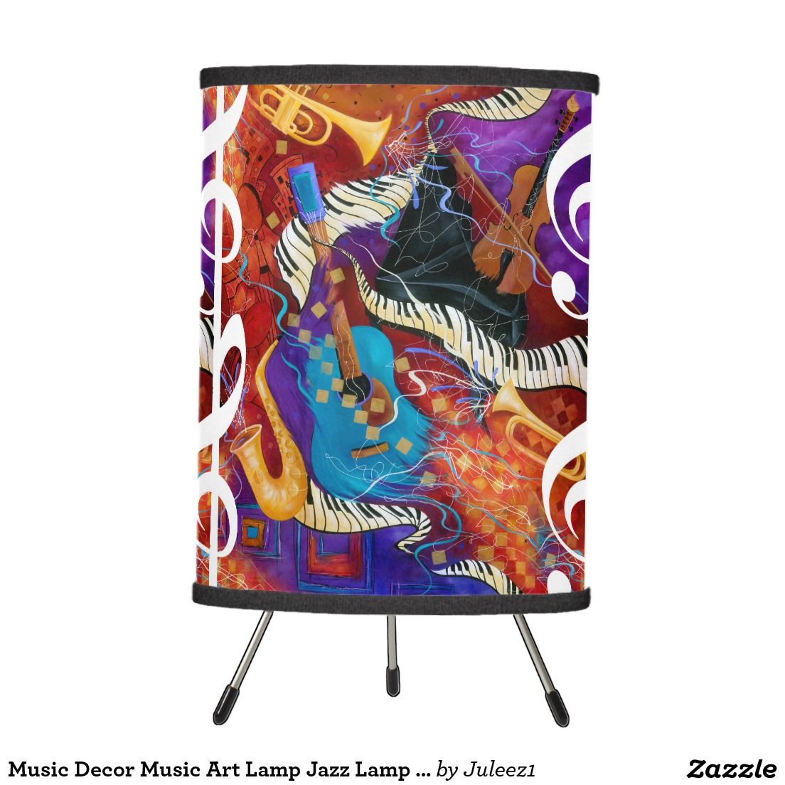 Music Decor Music Art Lamp Jazz Lamp by Juleez | Zazzle | Art lamp