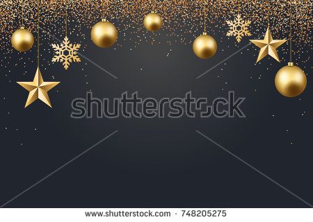 vector illustration of christmas 2017 background with christmas ball vector illustration of christmas 2017 background with christmas ball star snowflake confetti gold and black color