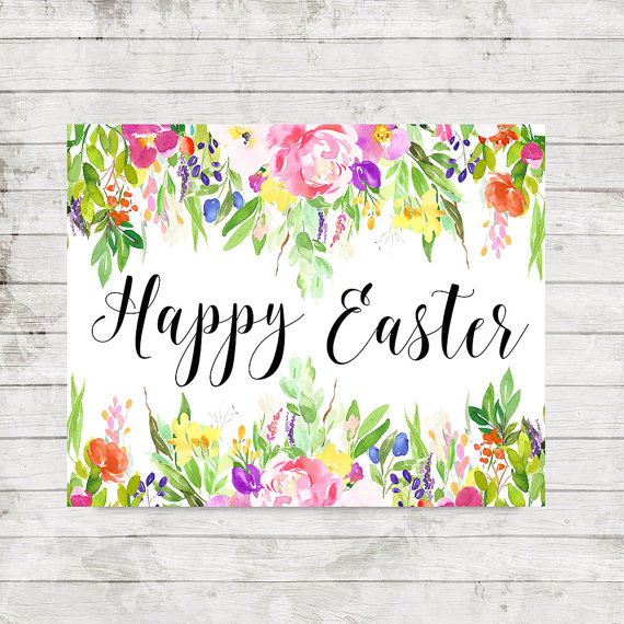 Instant Download Happy Easter Decor Print Printable Art