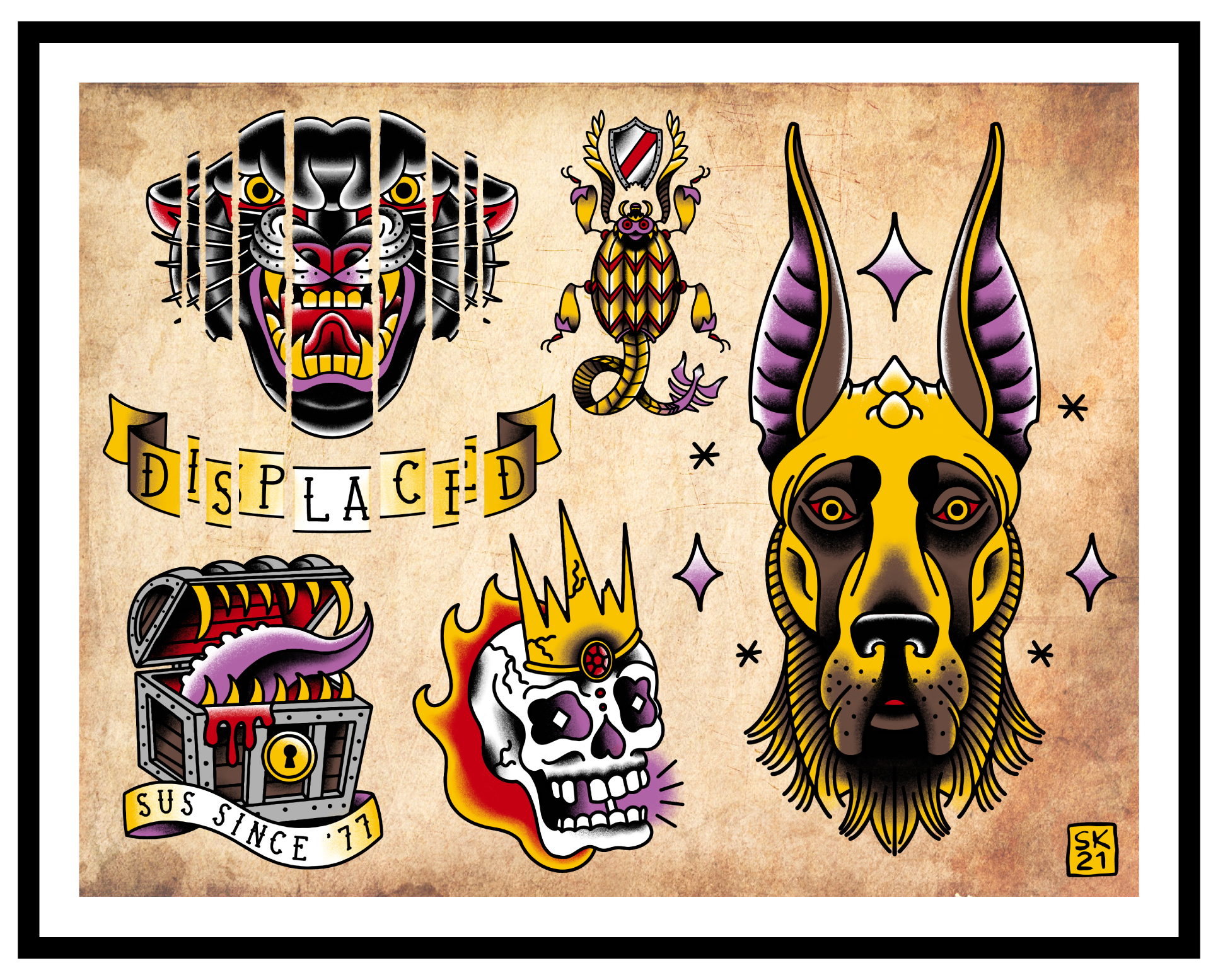 Old School: Monsters Flash Print FULL SET of 3