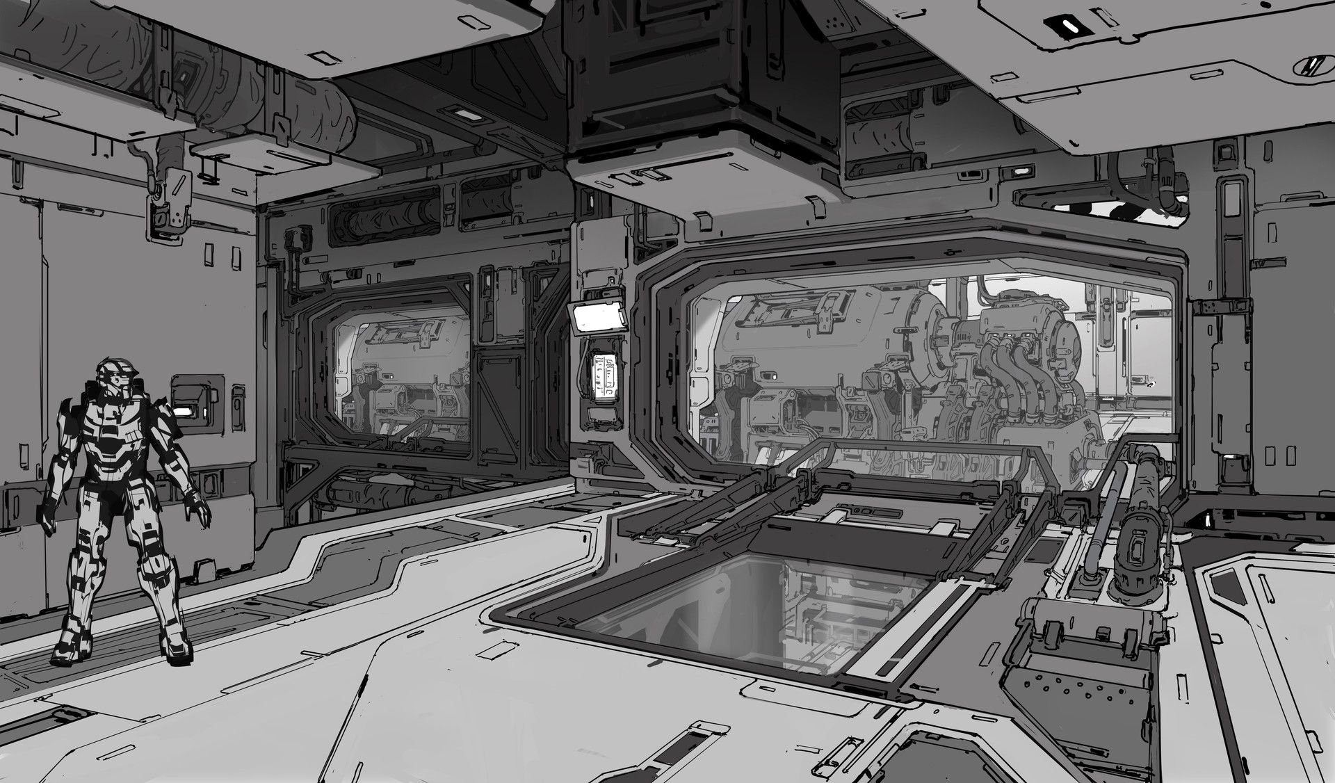 Rig Engine Room, Kory Hubbell Environment Concept Art, Environment Design, ...