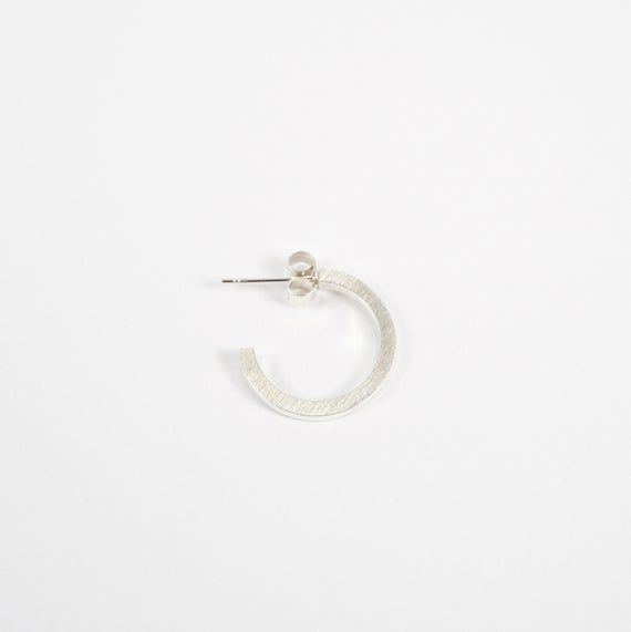 Minimal Silver Hoop earrings, Medium Square Round Earrings, Recycled Sterling Silver, Brushed Texture, High shine finish Minimal Silver Hoop earrings...