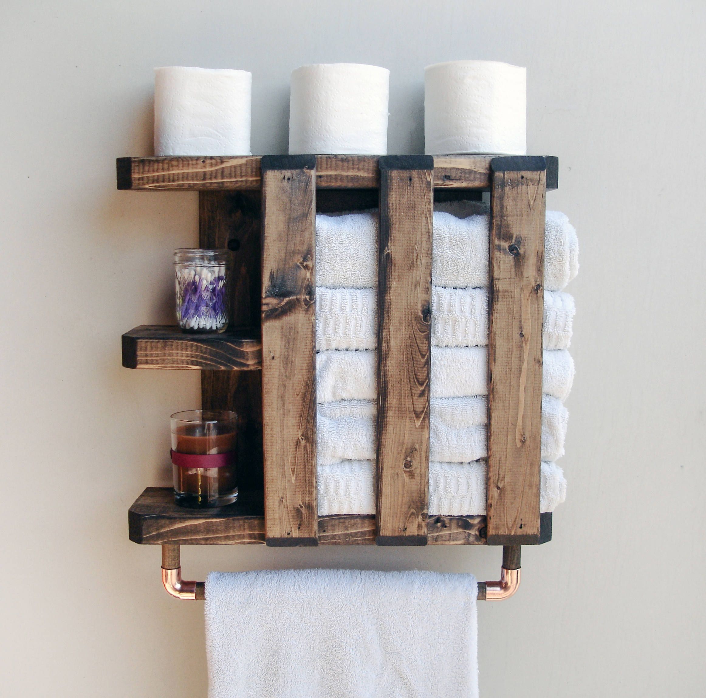 Farmhouse Bathroom Shelf Farmhouse Towel Rack Farmhouse Etsy