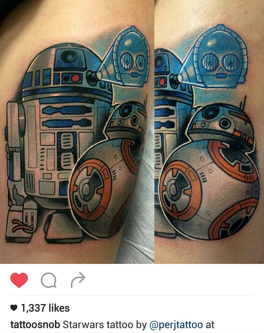 Star Wars R2D2 and BB8 tattoo by perjtattoo Roboter tattoo, Tattoo