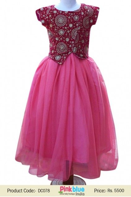 Beautiful Designer Party Wear Gown for Girls - Kids Wedding Clothing, Luxury Ethnic Wear for Baby Girls, New Designer Clothing Collection 2016, Princess Party Wear Dresses, Children Casual Outfits Kids Indian Wear, Kids Ethnic Wear, Indian Party Wear, Wedding Dresses For Kids, Gowns For Girls, Little Girl Dresses, Indian Dresses, Indian Outfits, Baby Girl Lehenga