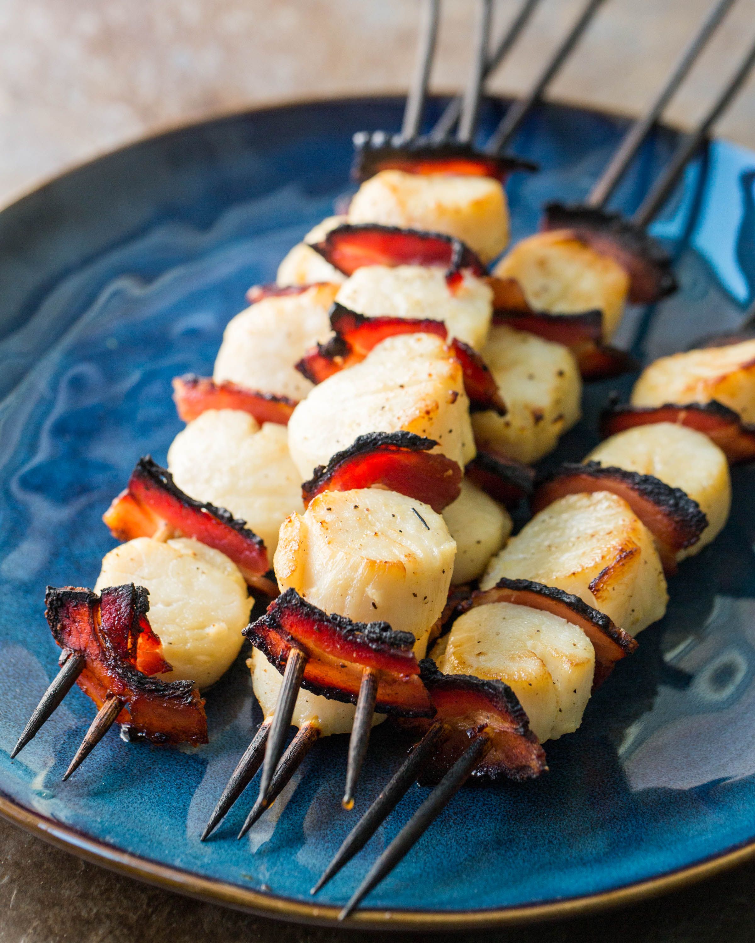 Scallop and Pancetta Kebabs with Balsamic Glaze Recipe Scallop