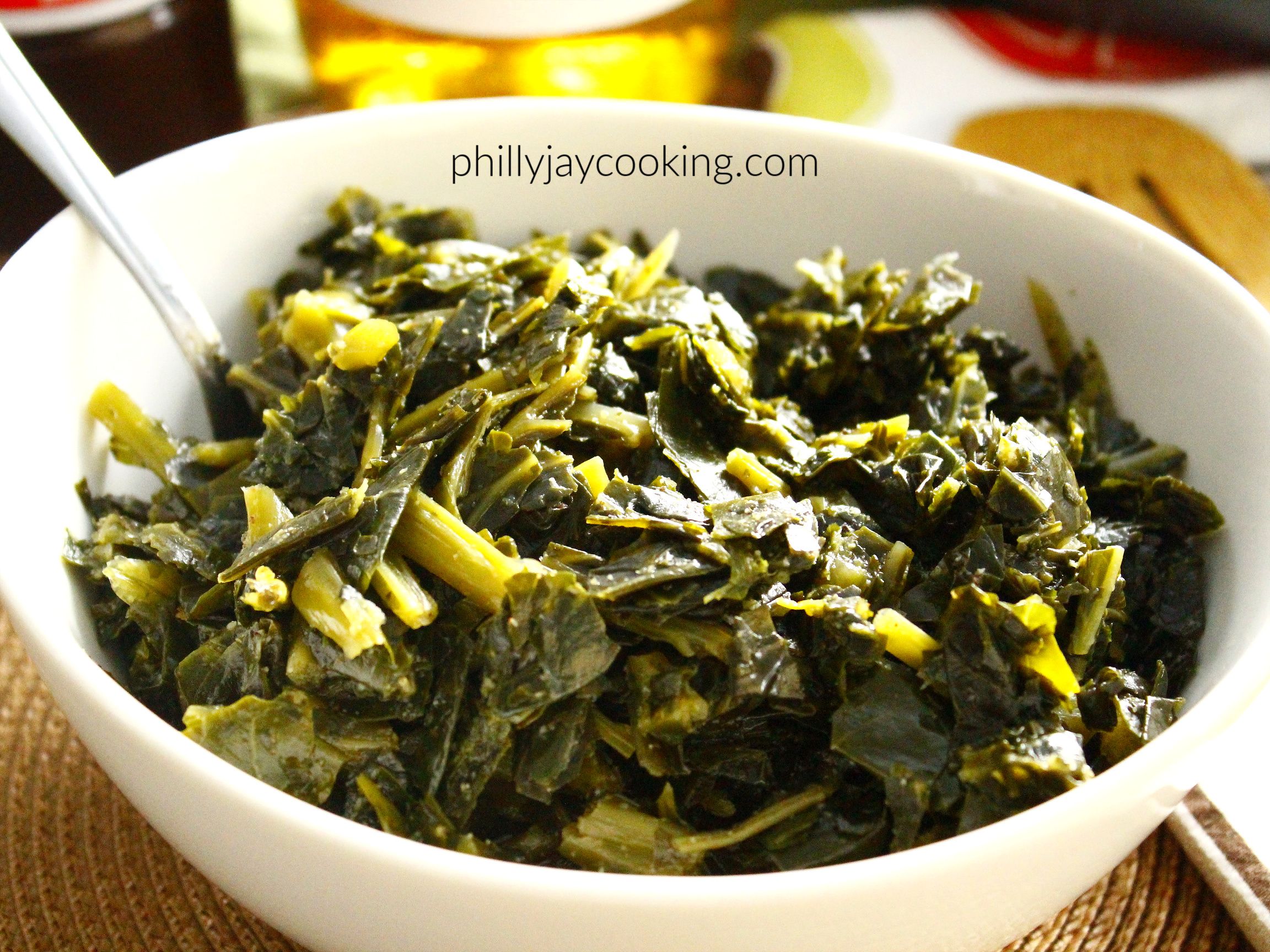 Soul Food Style Frozen Collard Greens Recipe Philly Jay Cooking southern-soul-food-vegetarian-recipes-squash-casserole-and-mac-and