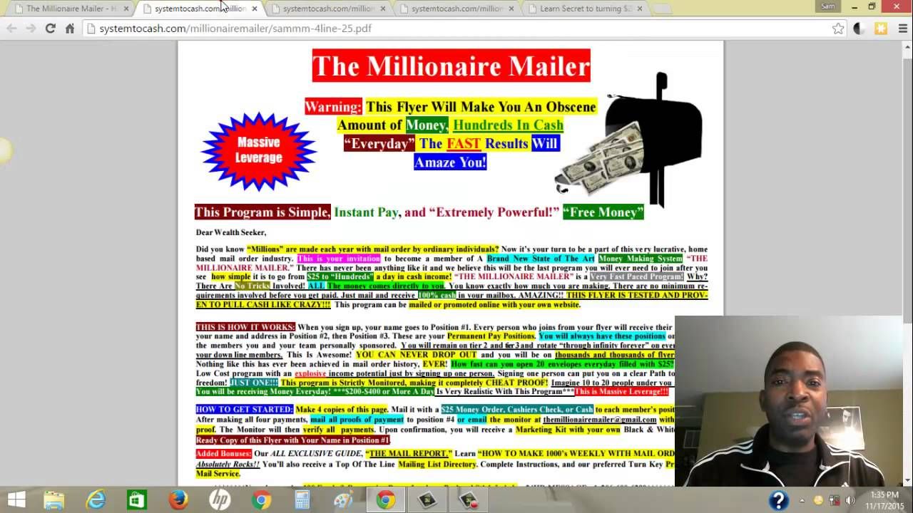 the millionaire mailer is rocking just receive another 100 millionaire mailer