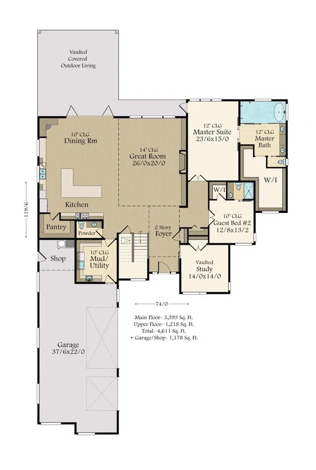 Madrid Large Lshaped Modern House Plan by Mark Stewart