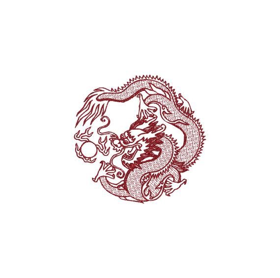 Chino dragón - diseño de máquina del bordado - instantánea descargar
