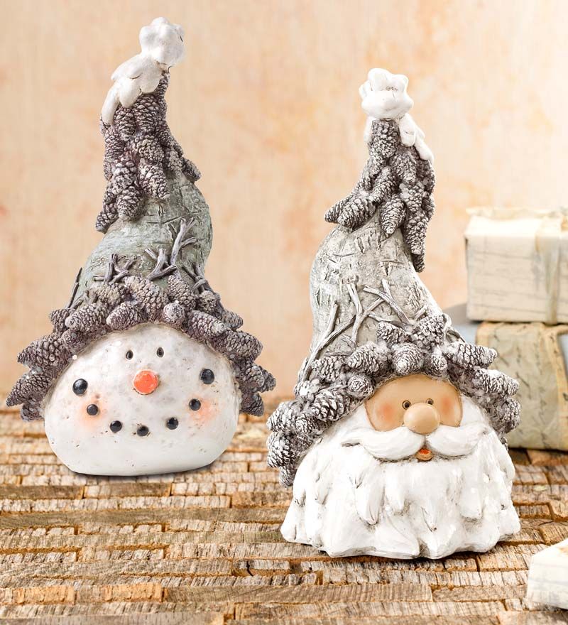 Glittering Woodland Snowman Or Santa Head Statue In Indoor Holiday Decorations In 2020 Indoor Holiday Decor Christmas Decor Diy Santa Head
